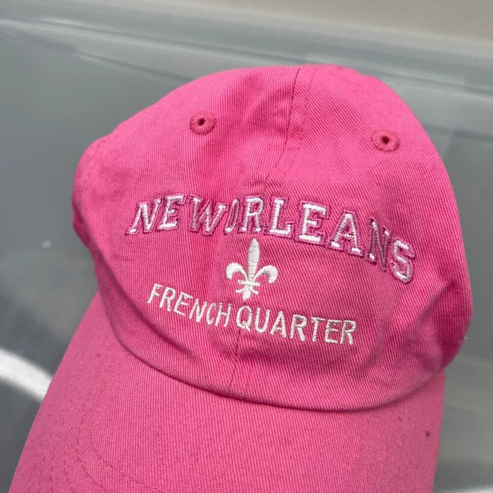 New Orleans Hat Womens Adjustable Pink Strap Baseball Cap‎ Party Festival French